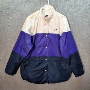 Vintage Nike Track Jacket Womens Large Multicolor Colorblock 1990s Y2K Sports